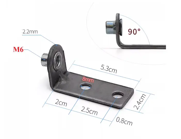 Support de repose-mains pour chaise en forme de L, 4 pièces, écrou fileté M6 M8, accessoires de quin