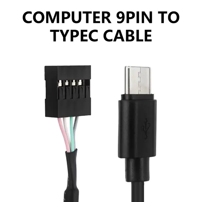 Câble convertisseurs cartes mères PC 9 broches vers USB C pour livraison d écran secondaire