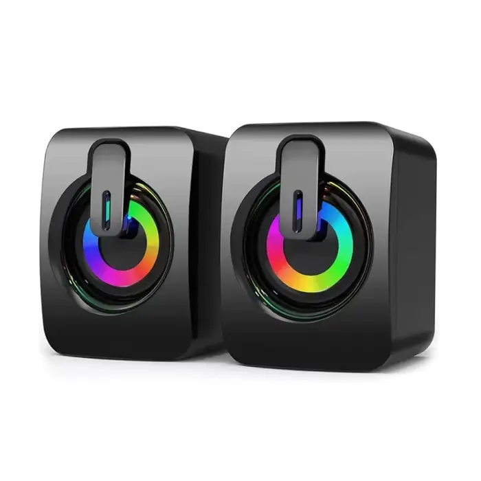Hautréusd'ordinateur avec lumière LED pour ordinateur de bureau, boîte de son PC, microphone stéréo