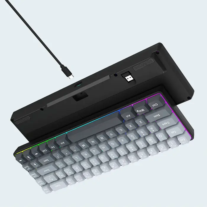 Clavier de jeu RGB V200 à 68 touches avec connectivité 3 modes compatible avec plusieurs appareils