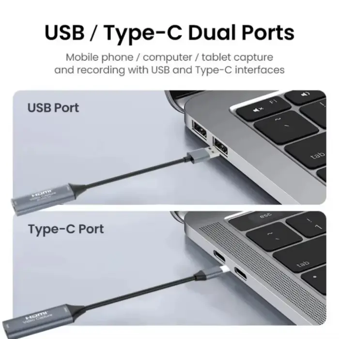Carte de capture vidéo USB 2.0 3.0/Type-C 4K 30Hz HDMI vers Type C pour Macbook PS4 PC Jeu DVD Enregistrement caméra Diffusion en direct Windows
