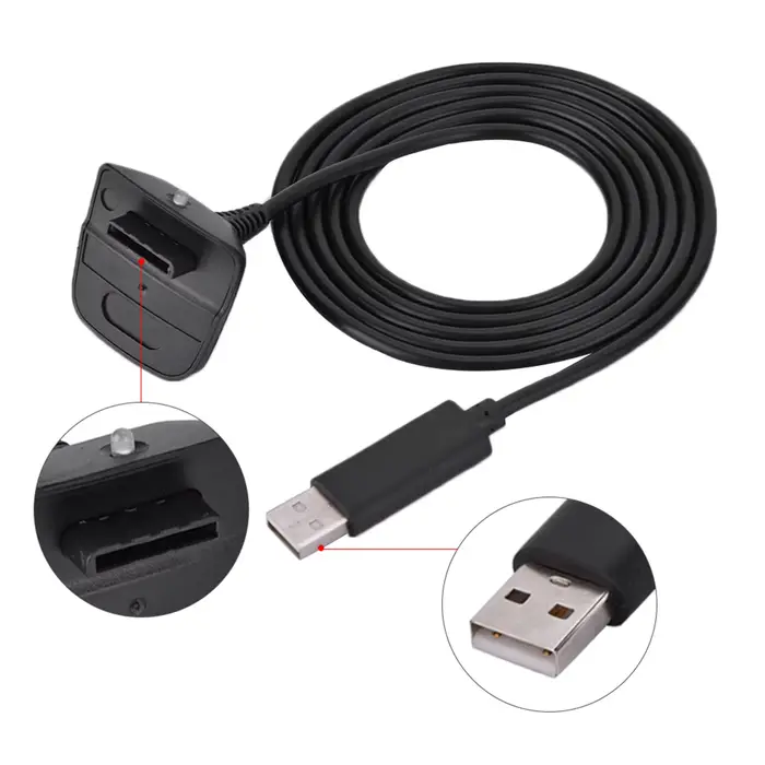 Chargeur USB pour manette sans fil Microsoft Xbox 360