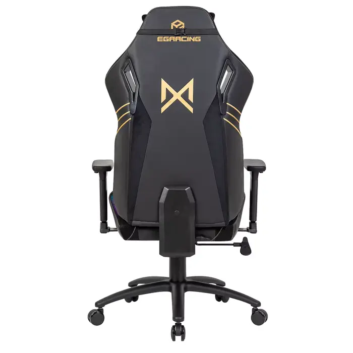 Chaise de bureau ergonomique de course et d'e-sport en cuir avec appui-tête pivotant