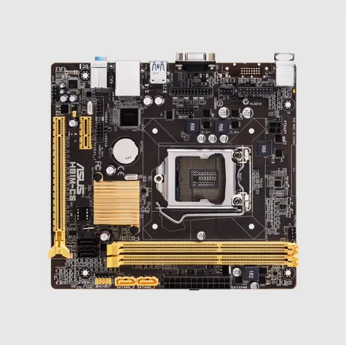 Carte mère ASUS H81M-CS LGA 1150 compatible avec les processeurs I7-4790K I7-4770K I5-4690K I5-4670K I3-4130, 2xDDR3 1600MHz, format MATX