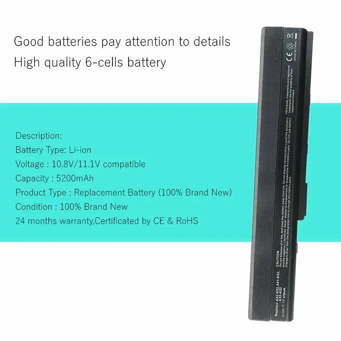Batterie d'ordinateur portable Pour A31-K52 A32-K52 Bali K52D X52F K52DE K52J X42F X52JC X52J K52S K52N X42D X52D