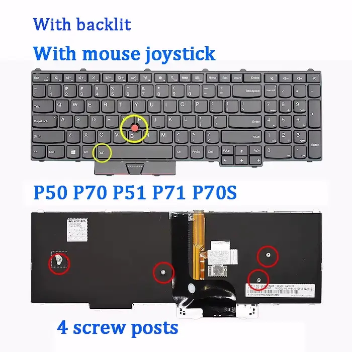 Nouveau clavier d'ordinateur portable d'origine pour LENOVO Thinkpad P50 P70 P51 P71 P70S