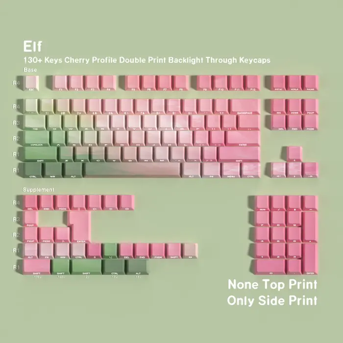 Capuchons de touches de clavier mécaniques, thème elfe de rêve, 130 touches, par Sublimation PBT, pr