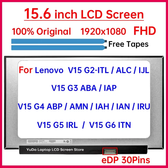 Écran LCD 15.6 pouces pour Lenovo V15 G2-ITL ALC IJL V15 G3 ABA IAP V15 G4 ABP AMN IAH IAN IRU V15 G5 IRL V15 G6 panneau d'affichage ITN