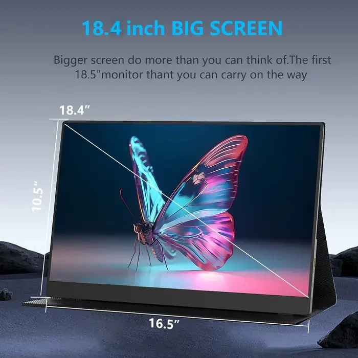 UPERFECT 18 pouces 4K grand moniteur portable IPS affichage 3840x2160 100% sRGB externe deuxième écran de jeu W / stand VESA HDMI USB-C affichage de jeu pour ordinateur portable de jeu PS4 commutateur