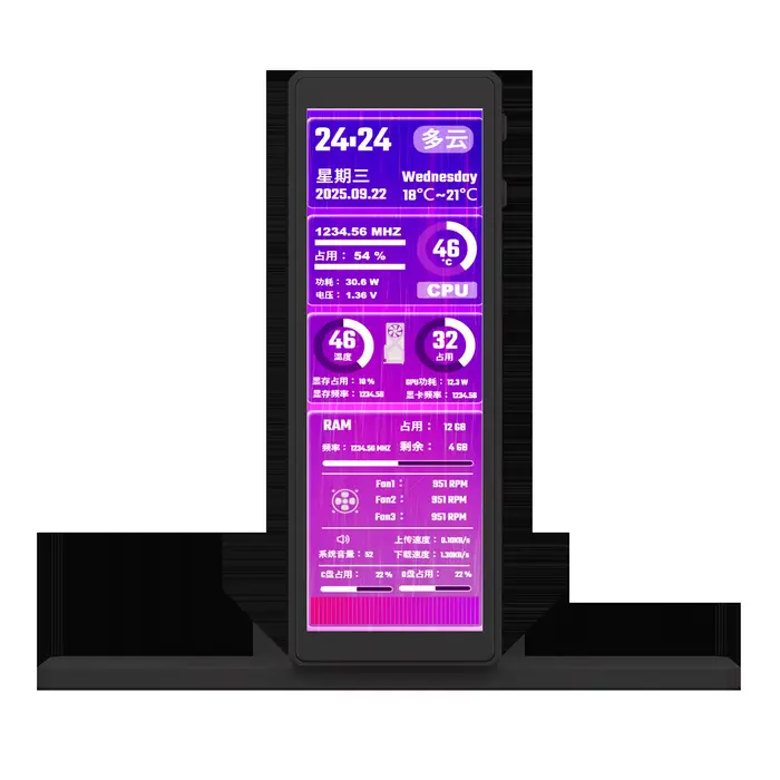 Écran secondaire intelligent IPS de 4,58 pouces, moniteur d'ordinateur USB pour la surveillance des 