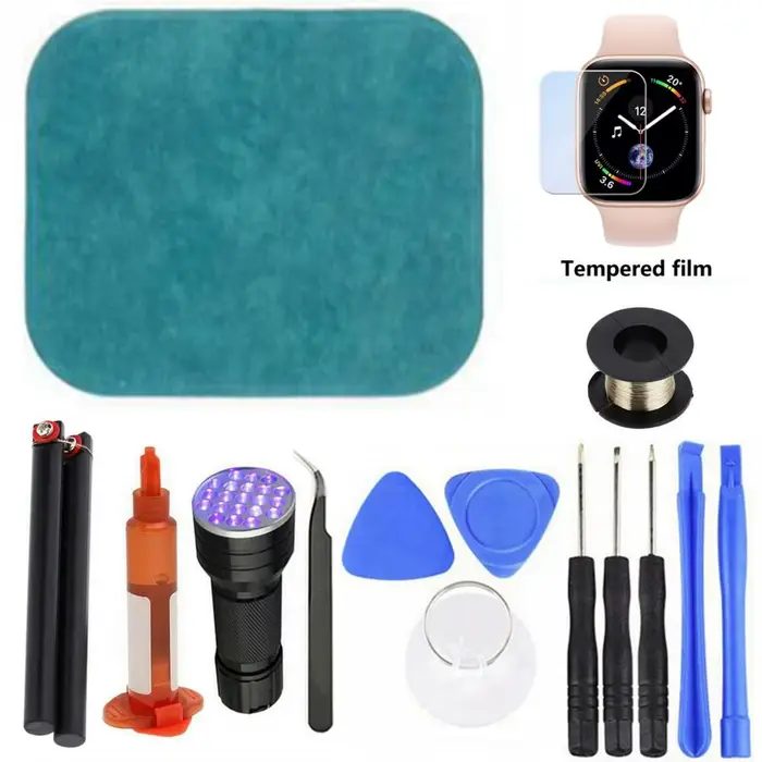 Kit de réparation de colle UV de remplacement de couvercle en verre LCD avant précis pour Apple Watch série 2/3/4/5/6 38mm 42mm 40mm