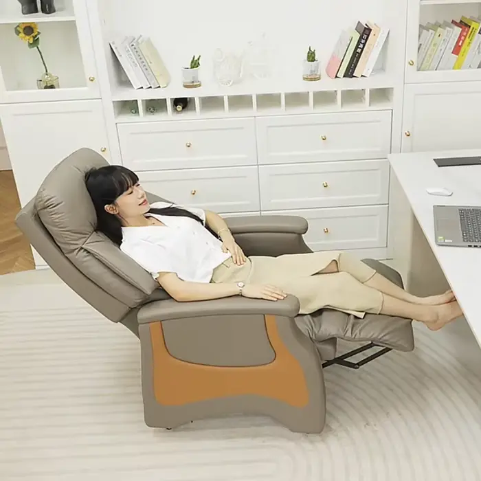 Support de cou chaise de bureau coussin en cuir luxe inclinable