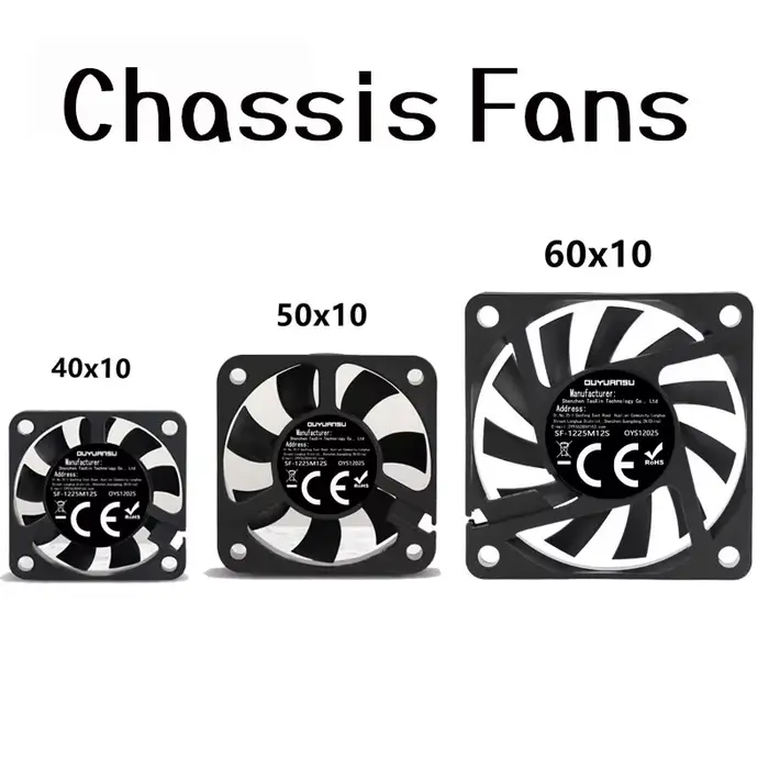 40mm x 40mm x 10mm 50mm x 50mm x 10mm 60mm x 60mm x 10mm 5V 2Pin DC refroidissement ventilateur silencieux refroidisseurs de processeur