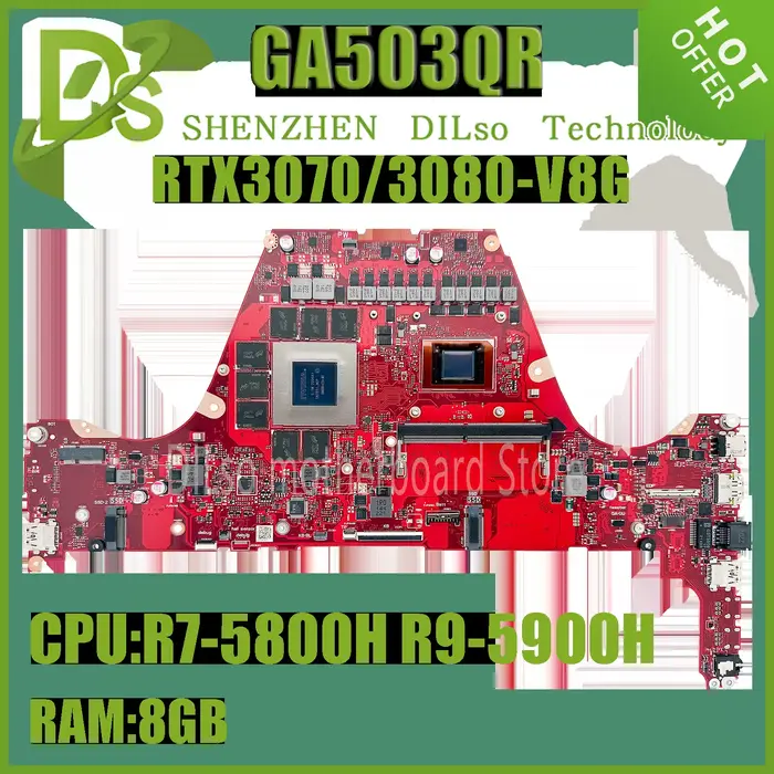 GA503QS GA503QR carte mère d'ordinateur portable R7-5800H R9-5900H RTX3080/RTX3070 RTX3060 16GB/8GB-