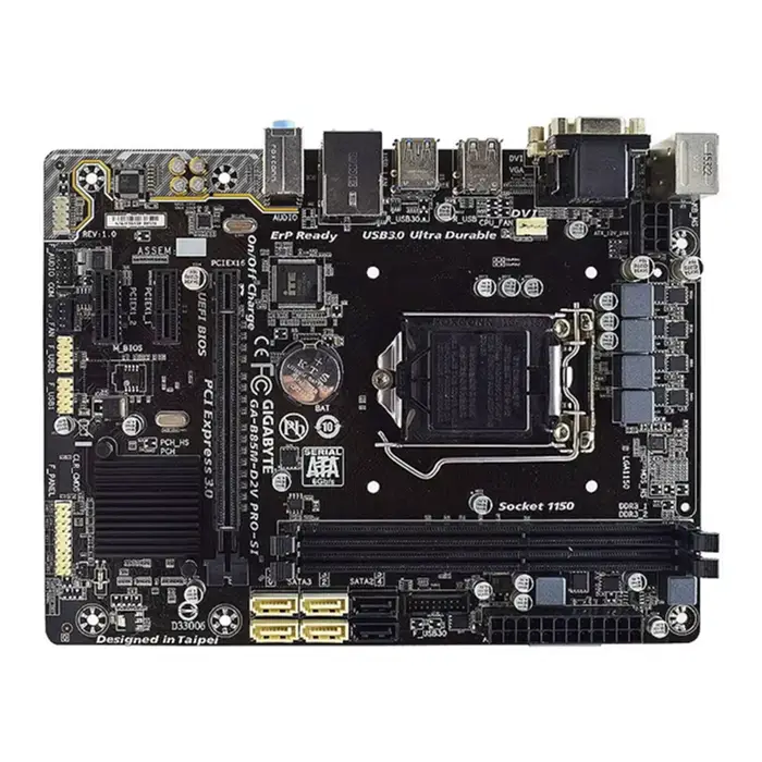 Carte mère Gigabyte GA-B85M-D2V PRO-SI LGA 1150 Intel B85 compatible avec les processeurs i7-4790 4770T 4570 4130
