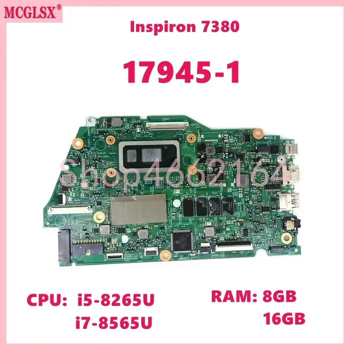 17945-1 avec i5-8265U i7-8565U CPU 8GB/16GB RAM carte mère d'ordinateur portable pour Dell Inspiron1