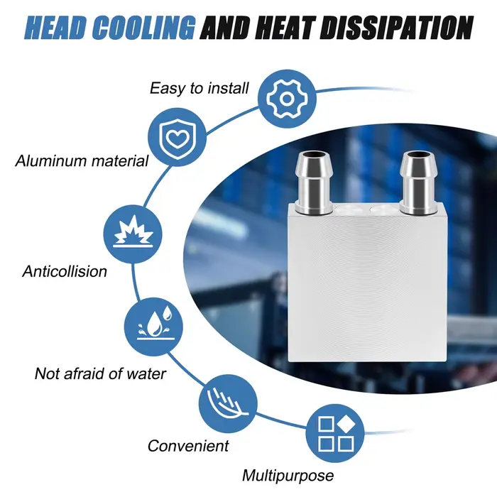 Refroidisseur à eau en aluminium, 40x40x12mm, pour ordinateur CPU