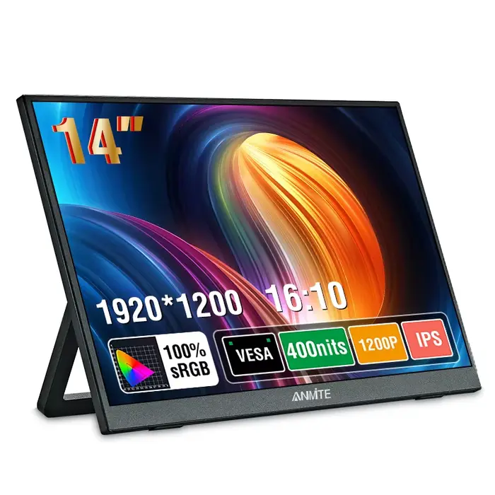 Moniteur tactile Portable de 14 pouces, Non tactile en option, pour ordinateur de jeu 16:10 400cd/m2