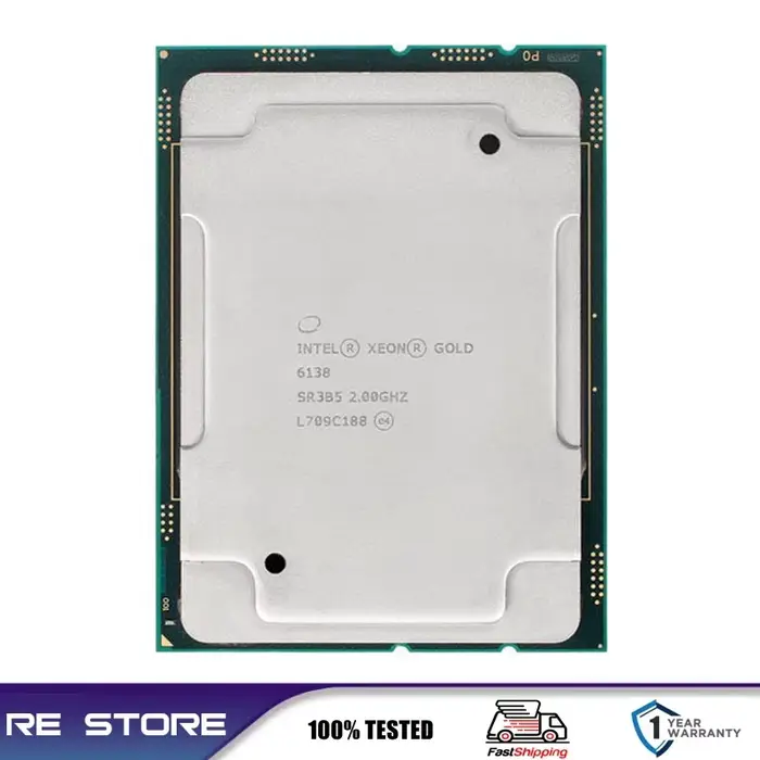 Processeur Intel Xeon Gold 6138 2,0 GHz 27,5 Mo de cache intelligent 20 cœurs 40 threads 125 W LGA36