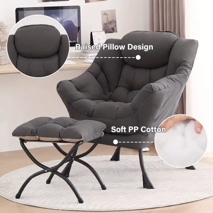 Fauteuil inclinable de style moderne Tita avec repose-pieds