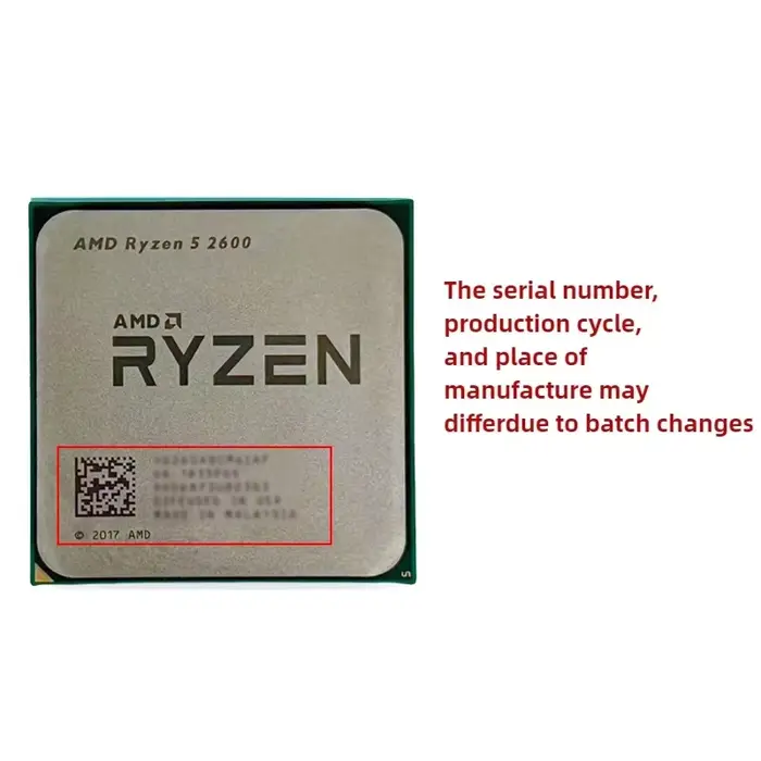 Processeur de bureau AMD Ryzen 5 2600 pour jeux