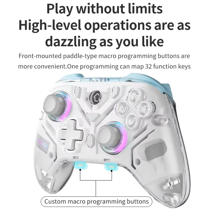 Aolion K10 RGB contrôleur de jeu sans fil avec station de charge manette de jeu effet Hall déclencheur pour nintendo Switch 2/PC/téléphone