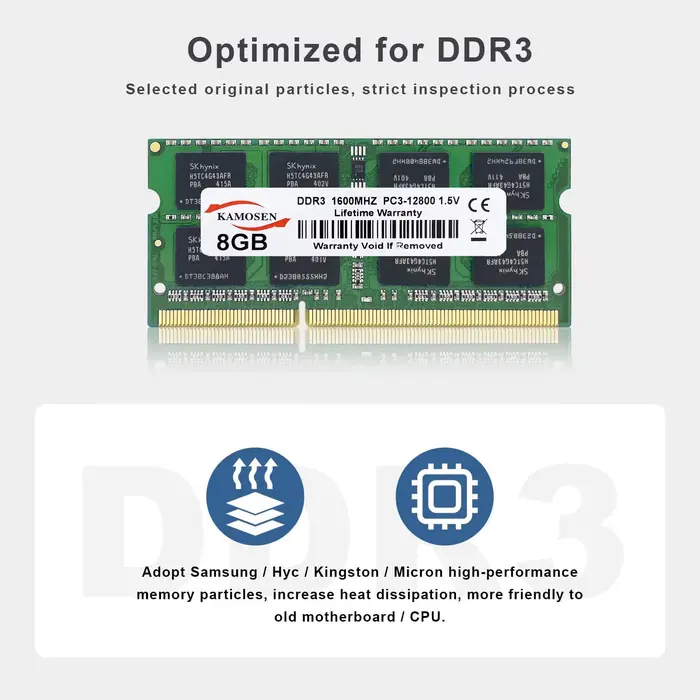 DDR3 DDR3L DDR4 1GB 2GB 4GB 8GB 16GB 32GB ordinateur portable RAM 667 800 1333 1600 2400 2666 3200 204pin donc DIMM