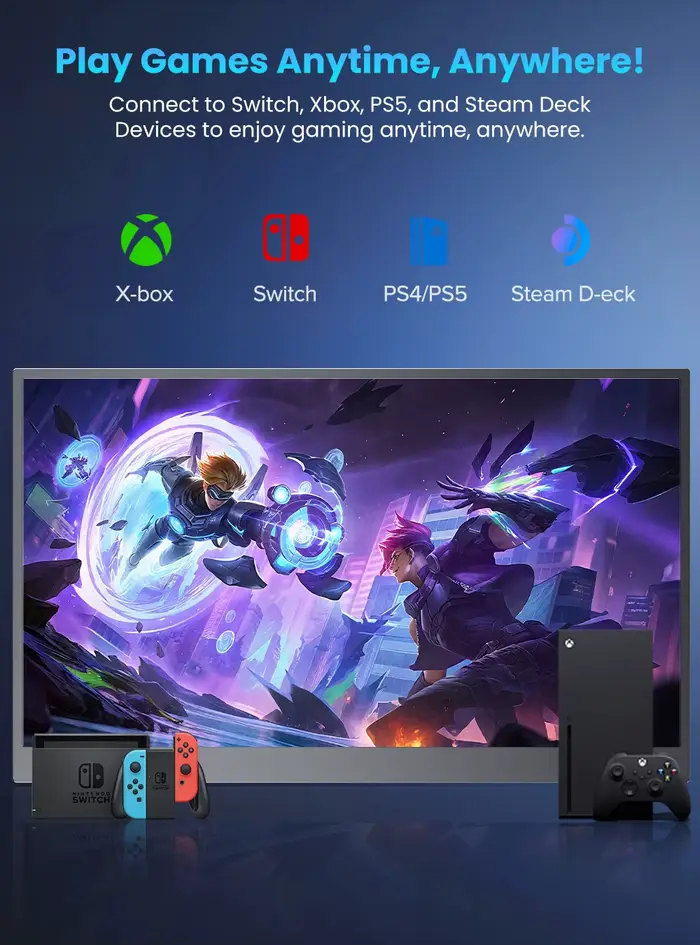 UPERFECT 17.3 "144Hz moniteur de jeu Portable 2560*1440 2K 16:9 HDMI USB C 100% sRGB Freesync écran pour ordinateur de