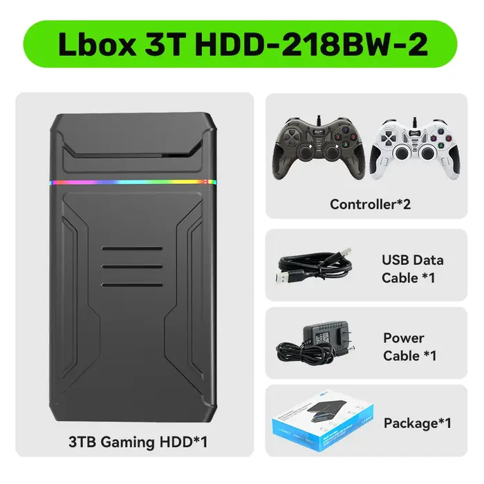 Console de jeu rétro HDD Launchbox OS 3T