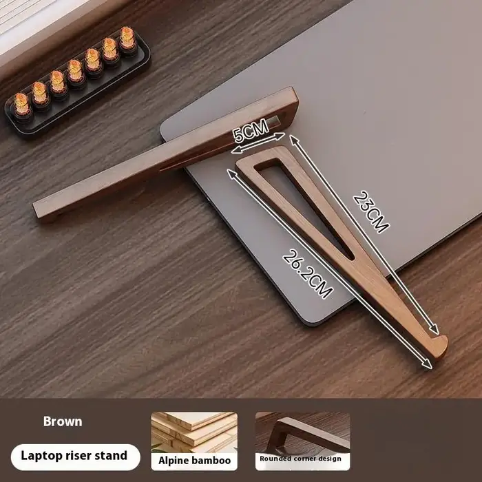 Support pour ordinateur portable en bois - Ergonomique réglable 12 ° Angle avec conception de refroidissement pour
