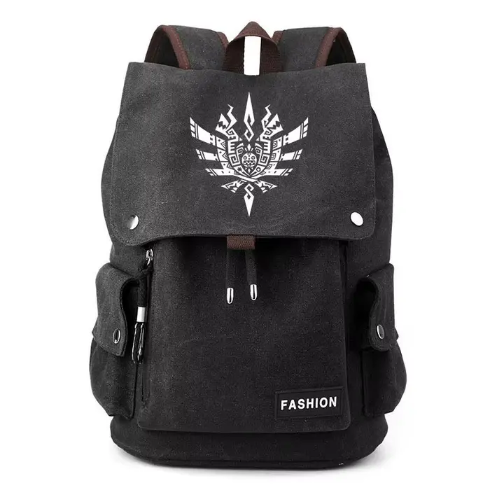 Monster Hunter Wilds Felyne Rathian Nergigante Game Merchandise sac à dos bidimensionnel pour hommes élégant sac à cordon décontracté