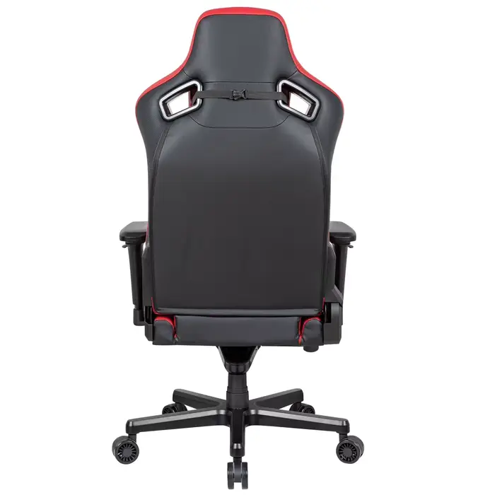 Chaise de jeu ergonomique pivotante moderne rouge avec dossier inclinable