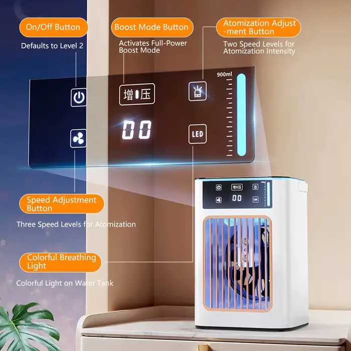 Ventilateur de refroidissement portable Lenovo USB avec humidificateur