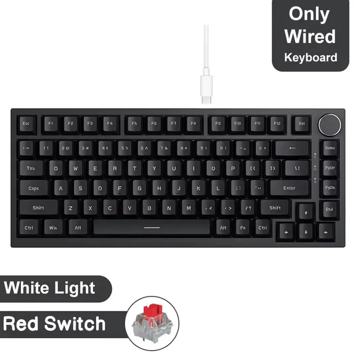 Clavier mécanique de jeu AJAZZ AK820 / AK820Pro 75% 82 touches, filaire monomode/sans fil Bluetooth,