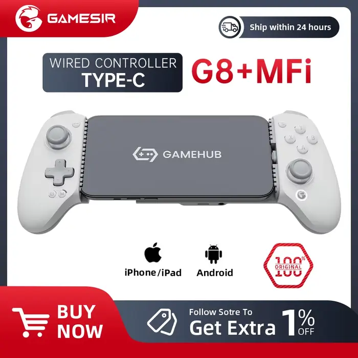 Manette de jeu filaire GameSir G8+ MFi pour iPhone