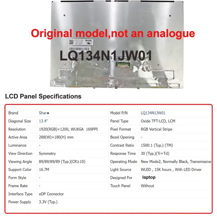 Écran LCD d'origine neuf A+ 13