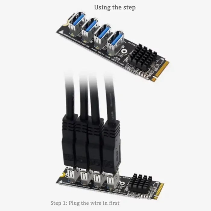 Carte Riser M2 pour transfert de données à grande vitesse de M.2 NVME vers