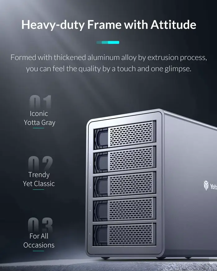 Yottamaster boîtier de disque dur externe RAID 5 baies 2.5 "3.5" SATA HDD SSD boîtier Mode RAID Supp