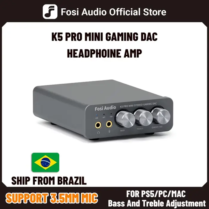 Amplificateur audio USB Fosi Audio K5 PRO pour jeux avec microphone