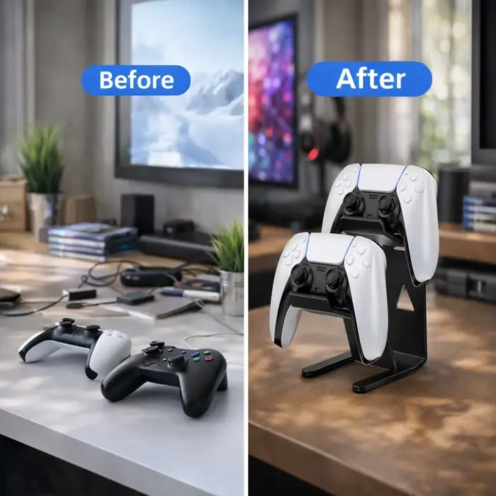 Support de bureau universel pour manettes de jeu en métal double