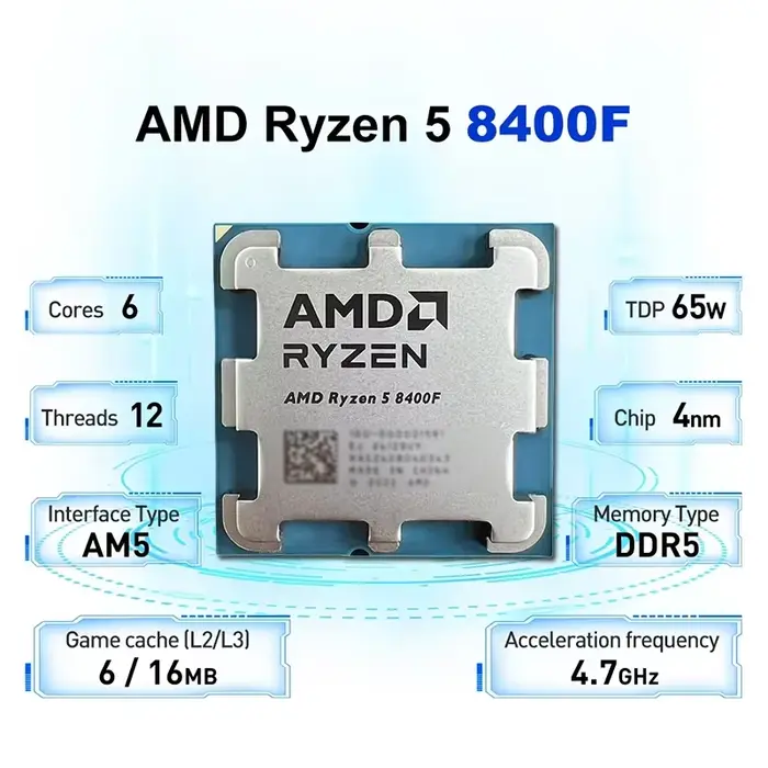 Processeur de jeu AMD Ryzen 5 8400F AM5 4 nm