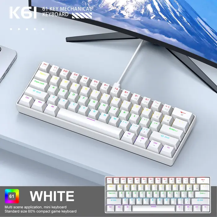 Clavier Mécanique APAYADO K61 60% Filaire RGB Phantom