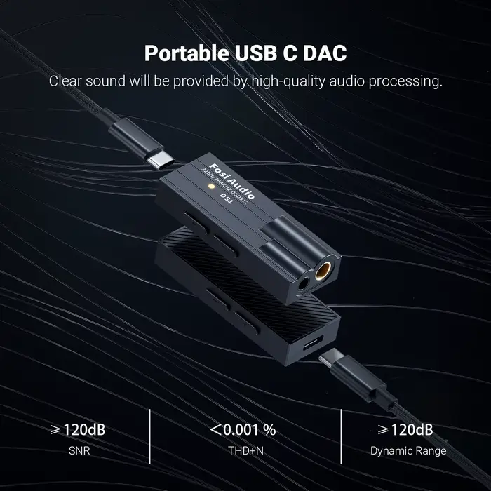 Fosi Audio DS1 DSD512 HiFi USB DAC Dongle amplificateur de casque Mini décodeur Audio prise en charg