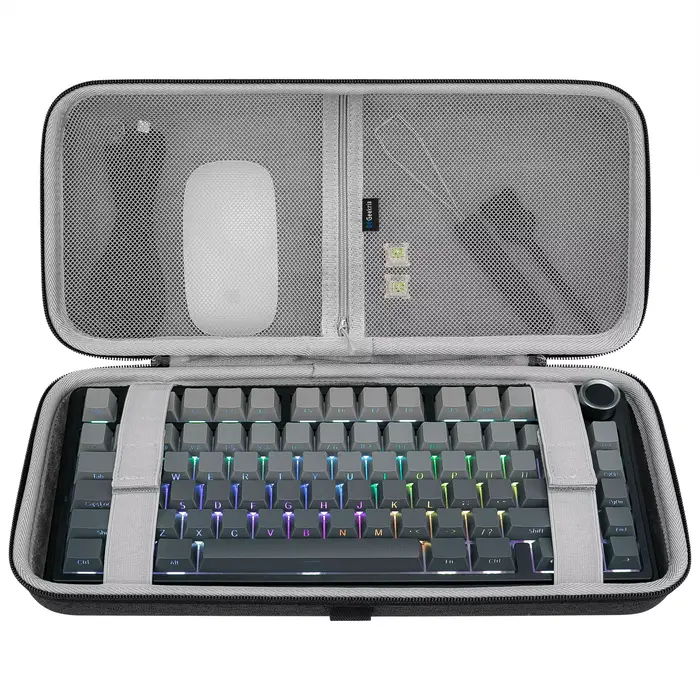 Étui pour clavier de jeu Geekria 75% 84 touches, compatible avec Keychron K2 HE, Logitech POP Keys /