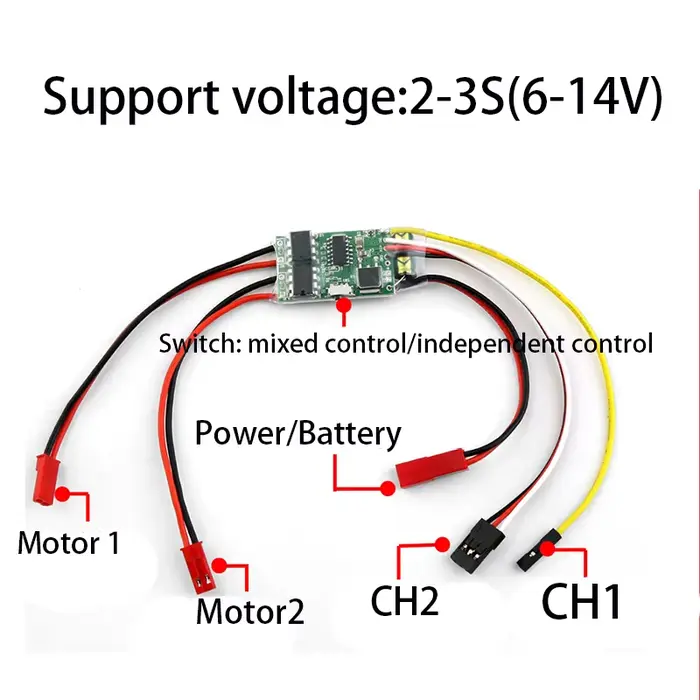 Touriste Way-Contrôleur de vitesse bidirectionnel brossé ESC 2s-3s Lipo 5a, pièces de rechange pour 