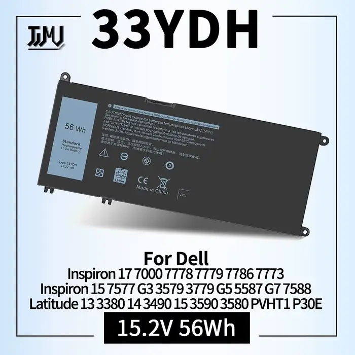 56WH 33YDH Batterie pour ordinateur portable Dell Inspiron 17 7000 7778 7779 7786 7773 15 7577 G3 35