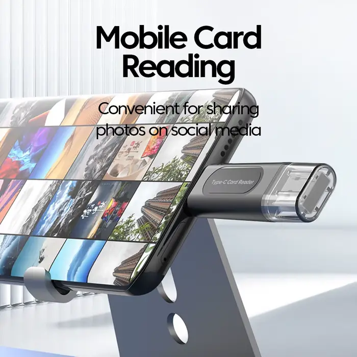 Lecteur de carte multifonction 4 en 1 USB 2.0 et Type C vers SD