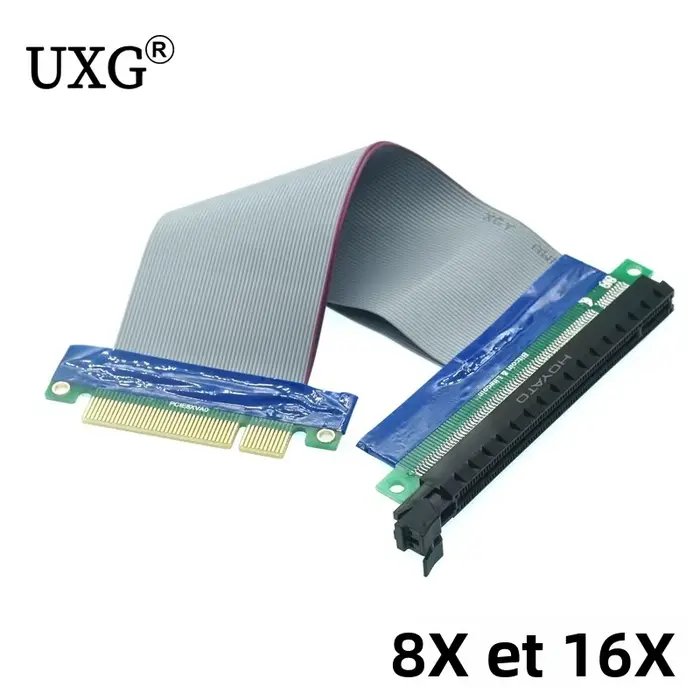 Carte d'extension PCI Express PCIE, adaptateur de slot PCI E 8X à 16X, câble d'extension PCI-E X8 pl