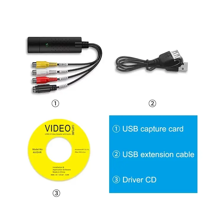 Carte de capture vidéo Easy Cap pour convertir VHS