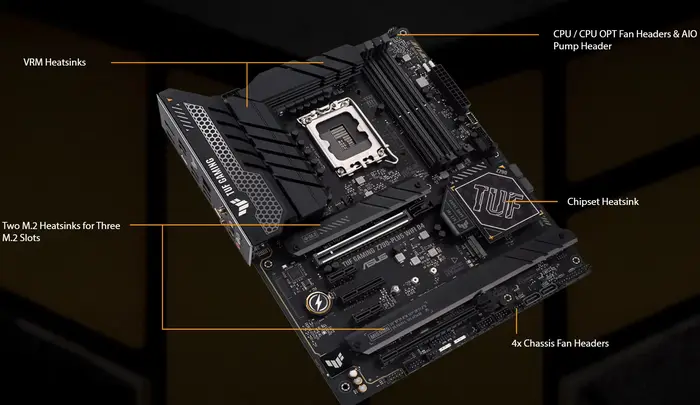 ASUS TUF GAMING Z790-PLUS WIFI D4 carte mère Socket LGA1700 CPU DDR4 5333 (OC) MHz jeu de puces mémoire Z790 ATX carte mère